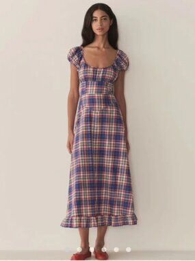 Doen Ramona Dress in Cote D'Azur Plaid - XXL - NWT